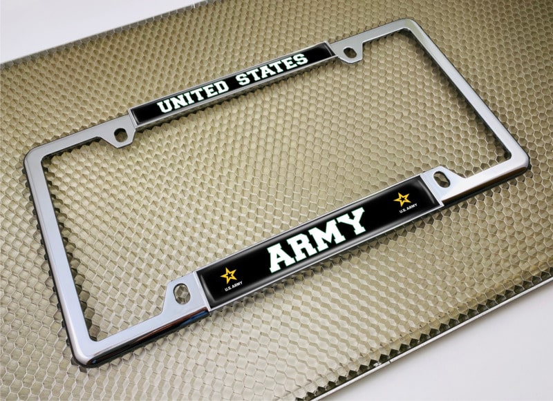 U.S. Army with Star Logo - Car Metal License Plate Frame